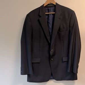 Lauren Ralph Lauren Midnight Blue plaid wool sport coat Blazer sz 46 L
